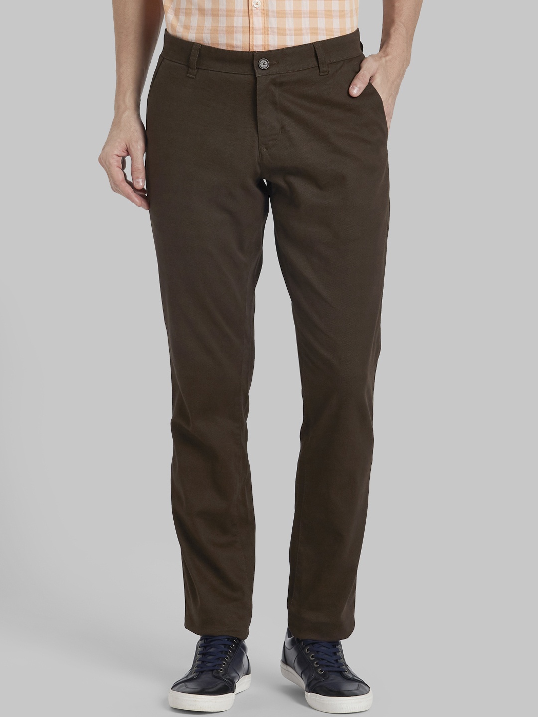 

Parx Men Brown Regular Fit Solid Regular Trousers