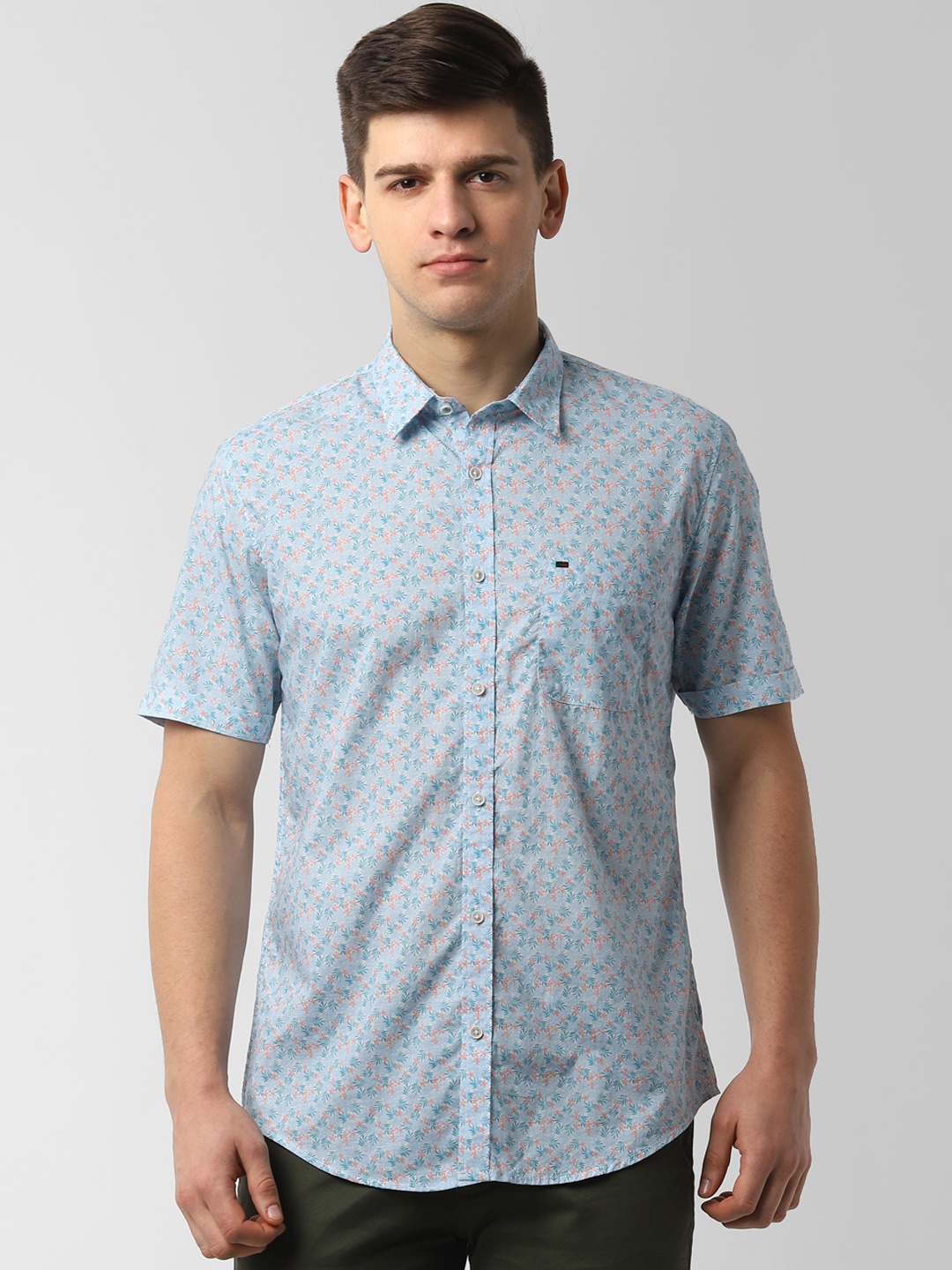 

Peter England Casuals Men Blue Slim Fit Printed Casual Shirt