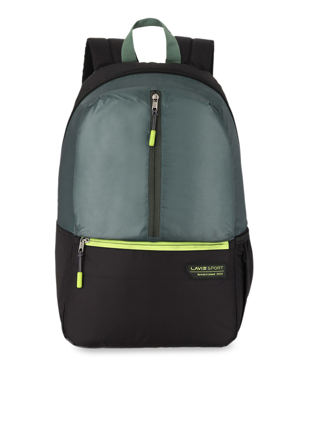 

LAVIE SPORT Unisex Olive Green & Black Colourblocked Backpack