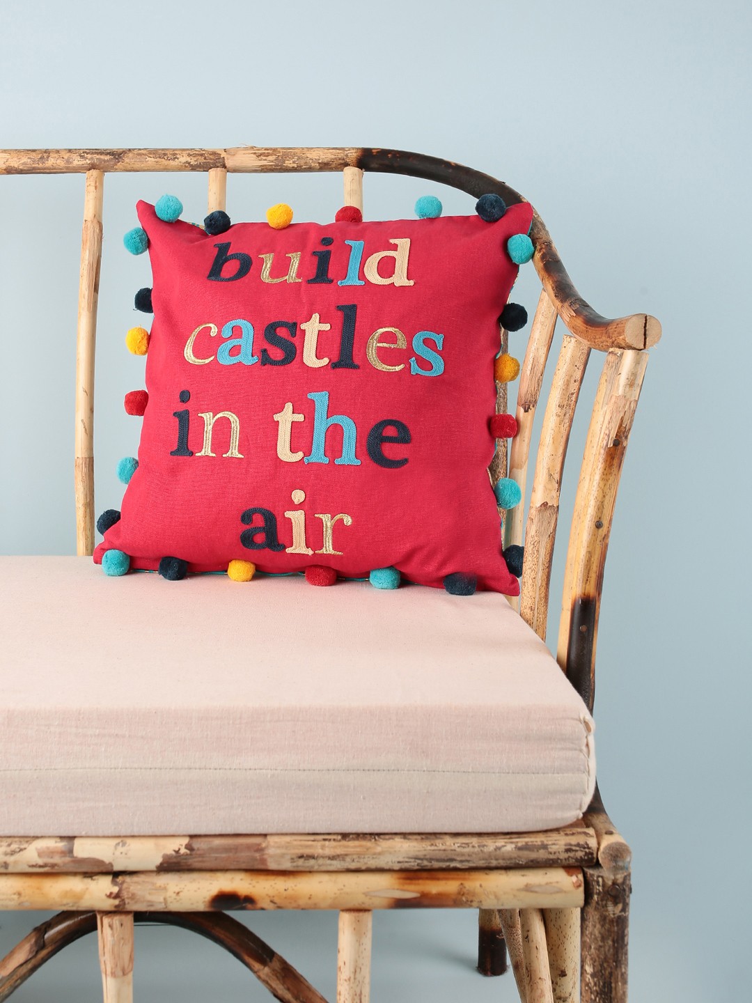 

Chumbak Red Quirky Square Cushion Cover