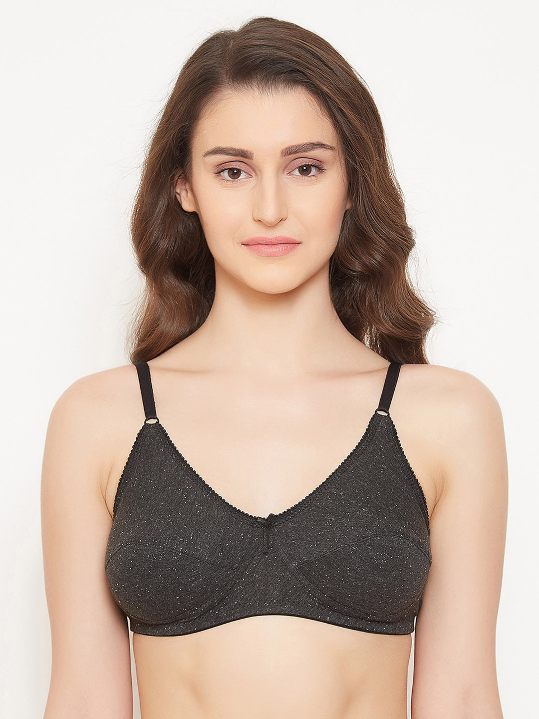 

Clovia Black Solid Non-Wired Non Padded Full Cup Everyday Bra BR0227P13