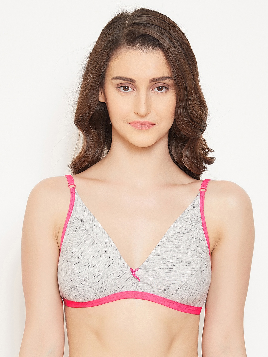 

Clovia Grey Printed Non-Wired Non Padded Everyday Bra BR1595A0532B