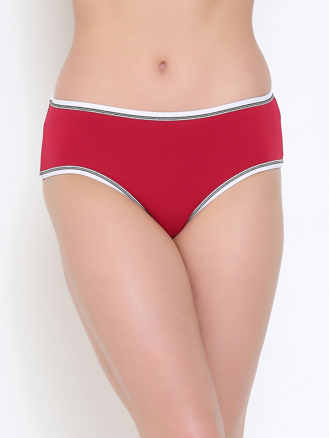 

Clovia Women Red Solid Mid Waist Hipster Briefs PN2022P043XL