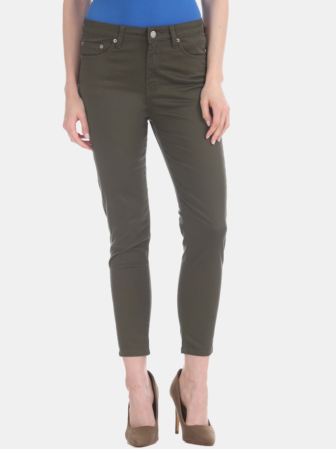 

Aeropostale Women Green Slim Fit High-Rise Clean Look Jeans