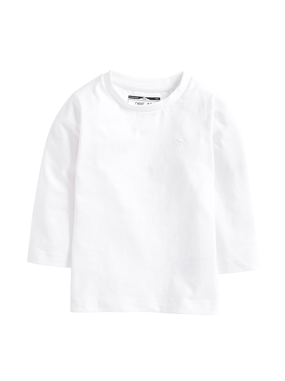 

next Boys White Solid Round Neck Pure Cotton T-shirt