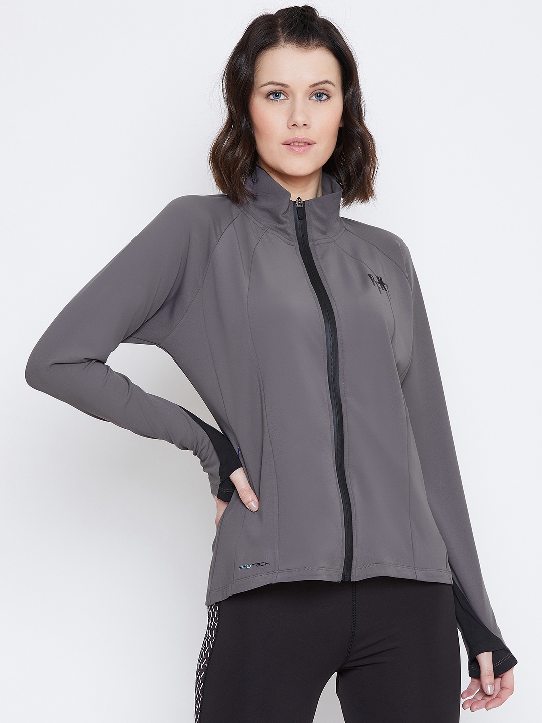 

PERFKT-U Women Grey Solid Sweatshirt