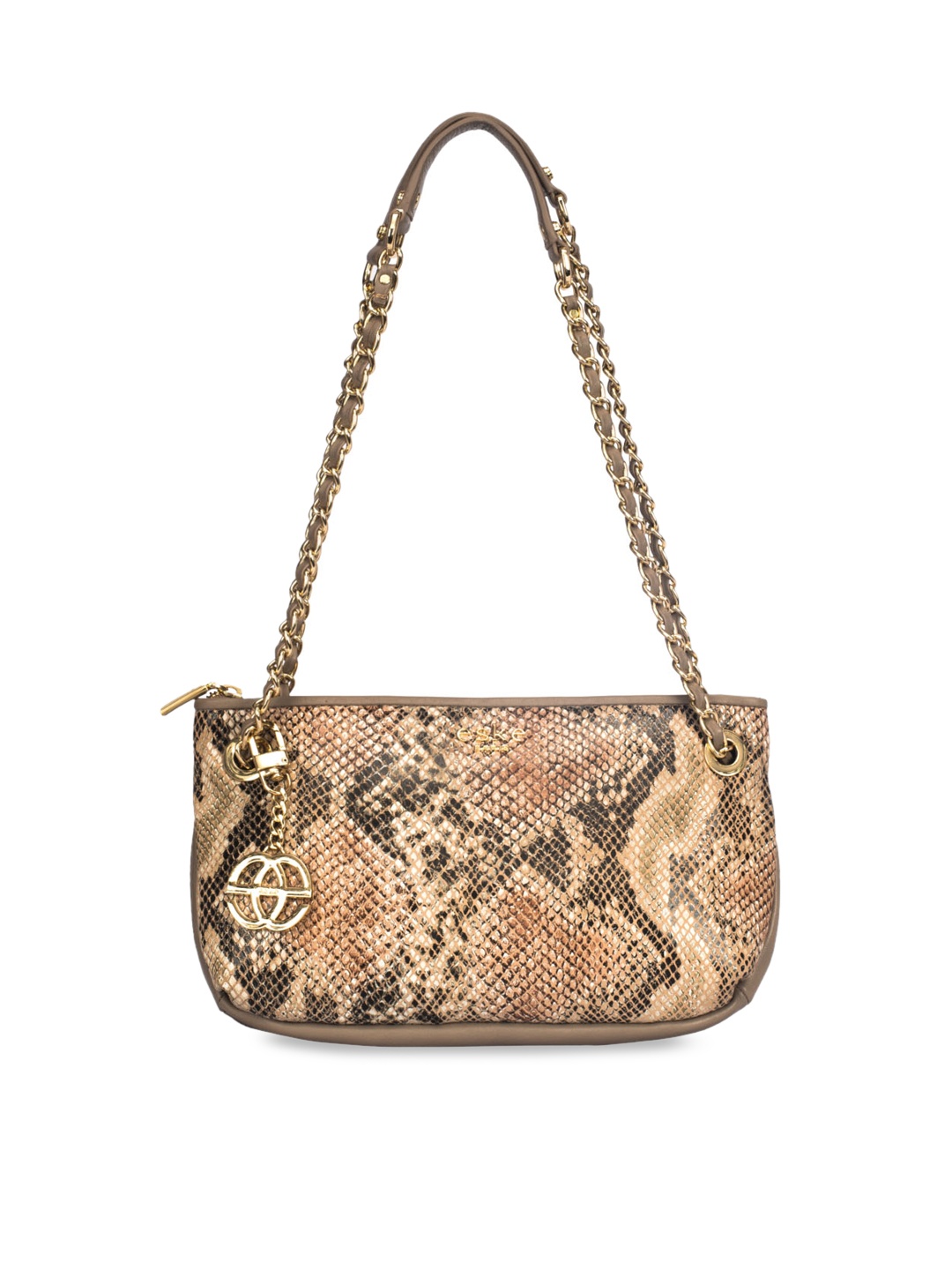

Eske Beige Printed Shoulder Leather Bag