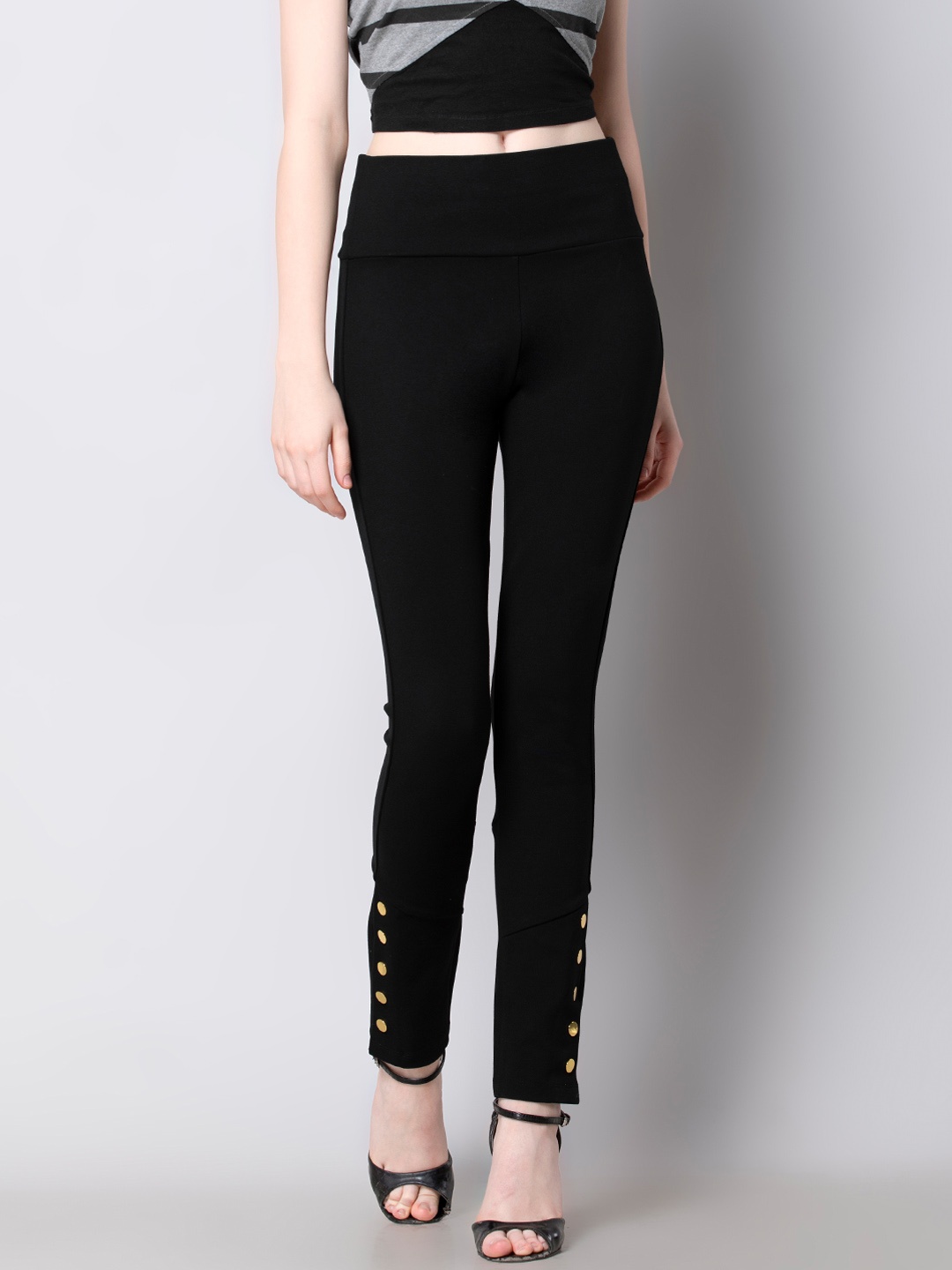 

FabAlley Women Black Solid Skinny Fit Treggings