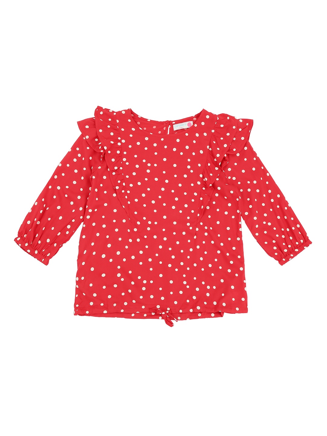 

Pantaloons Junior Girls Red Printed Top