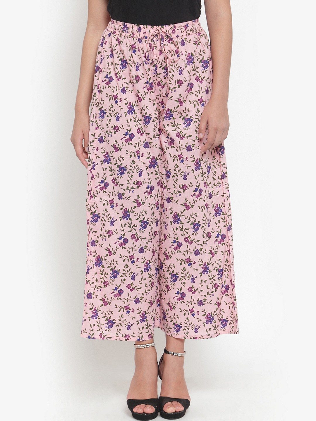 

Indibelle Women Pink Printed Straight Palazzos