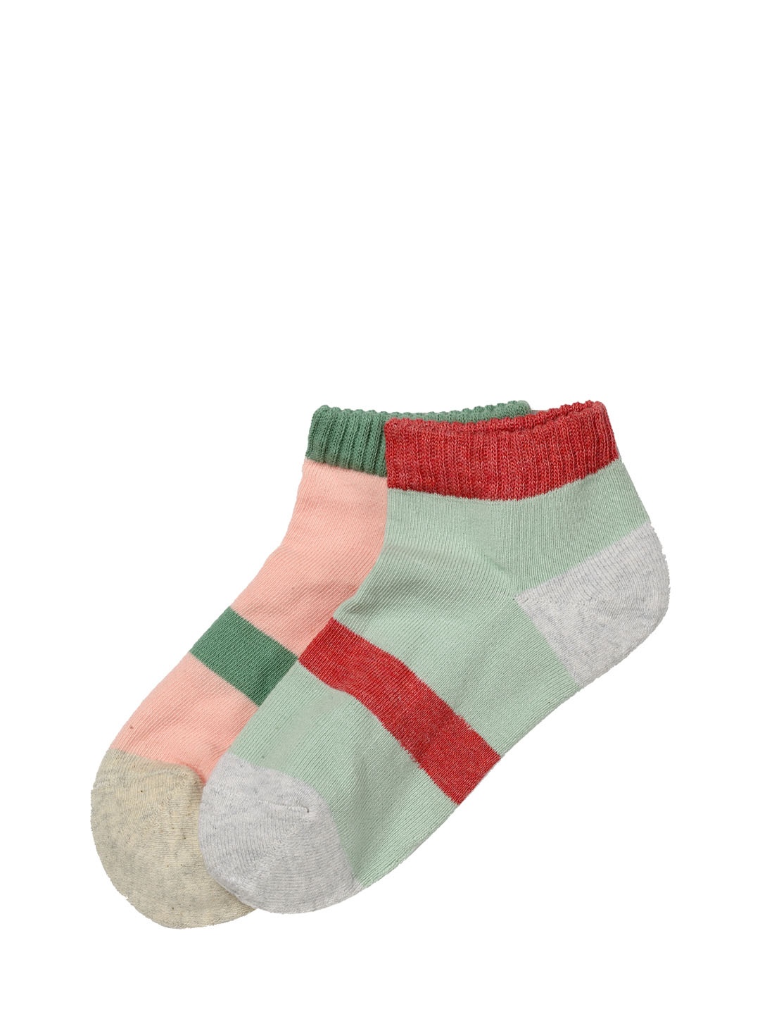 

J Style Women Pack of 2 Patterned Ankle-Length Socks, Multi