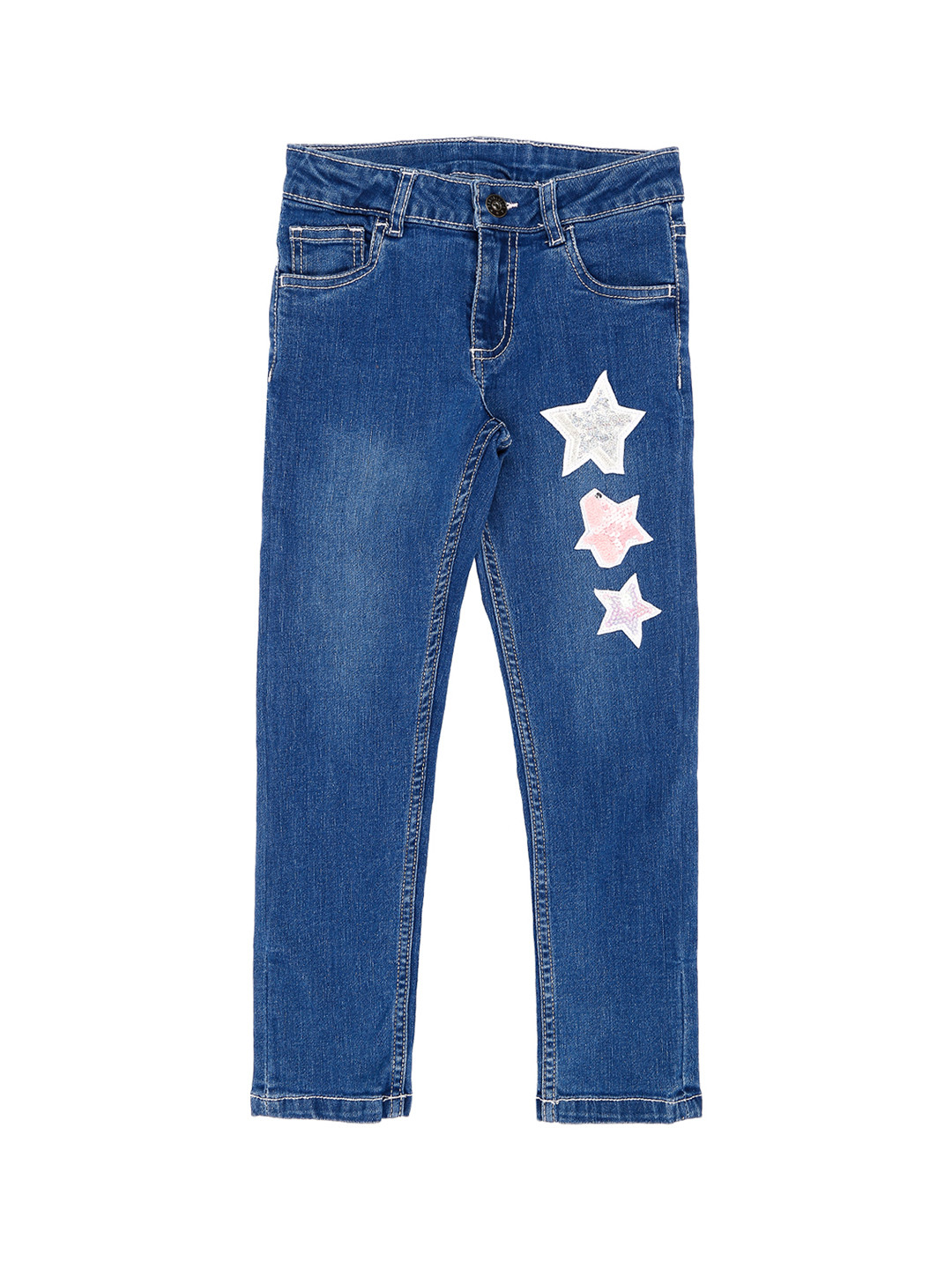

Pantaloons Junior Girls Blue Regular Fit Mid-Rise Clean Look Jeans