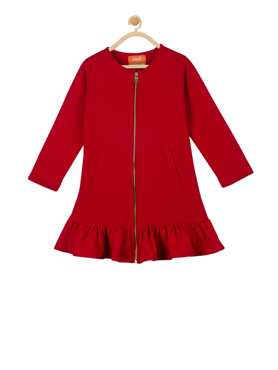 

Olele Girls Red Solid Tailored Jacket