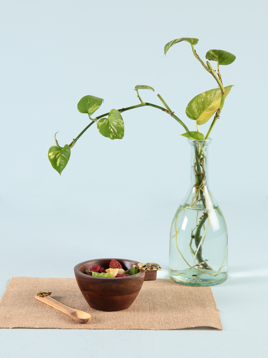 

Chumbak Brown Elephant Wooden Bowl with Spoon
