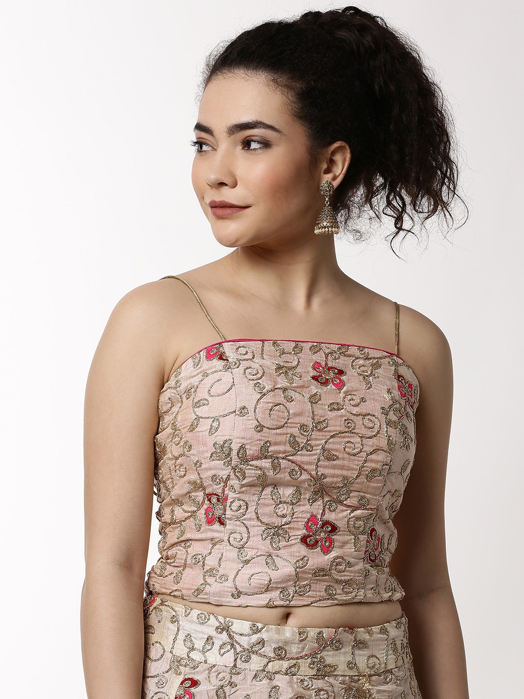 

Ira Soleil Women Beige Embellished Top