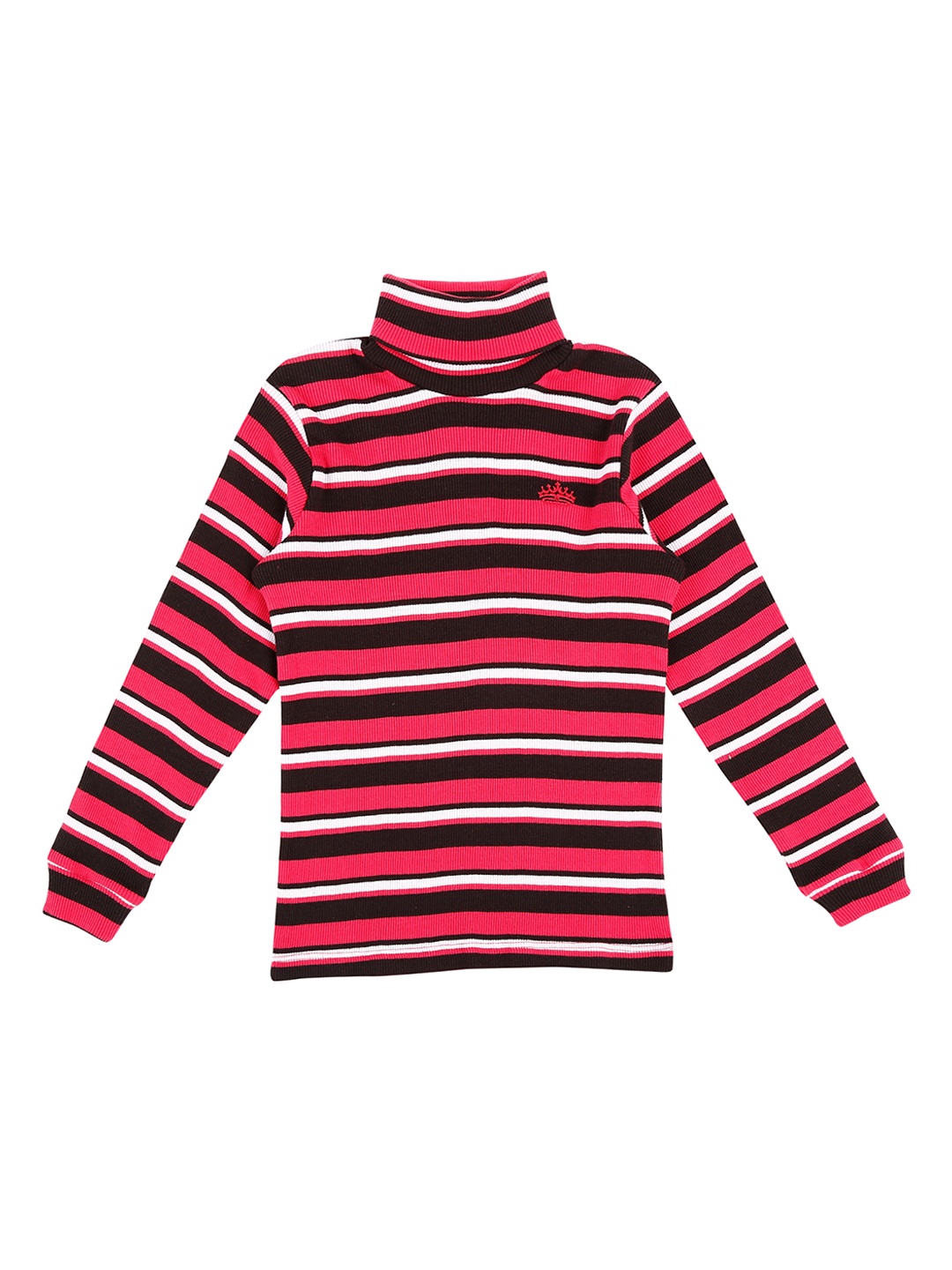 

Pantaloons Junior Girls Pink & Black Striped Top