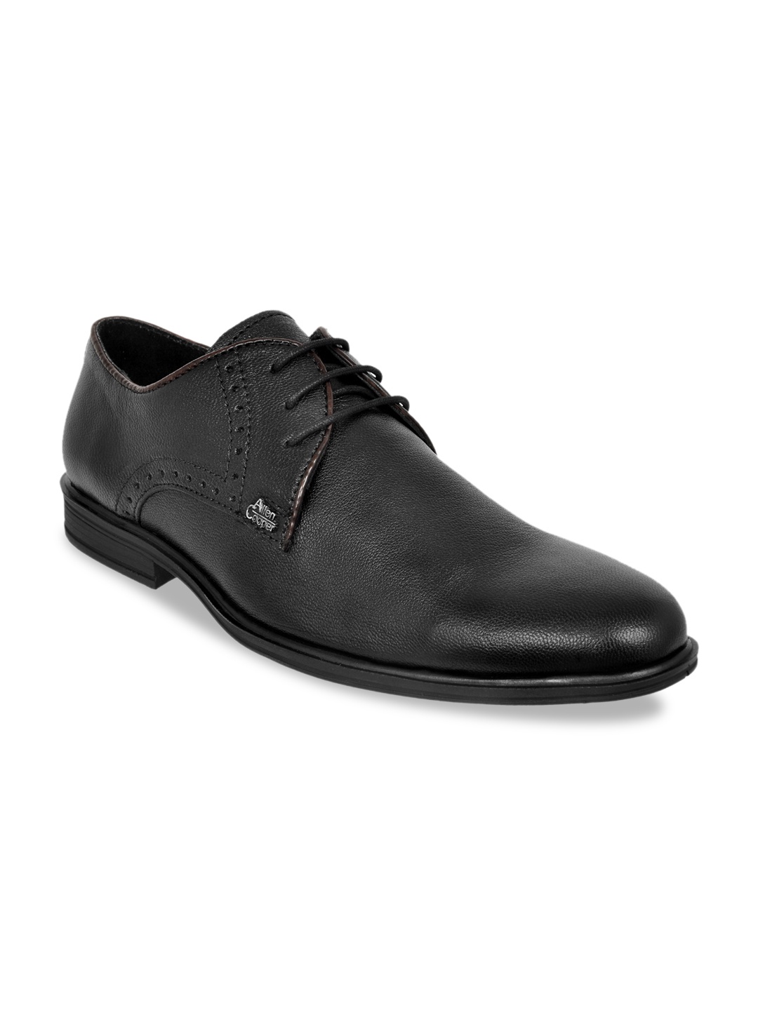 

Allen Cooper Men Black Solid Leather Formal Debys