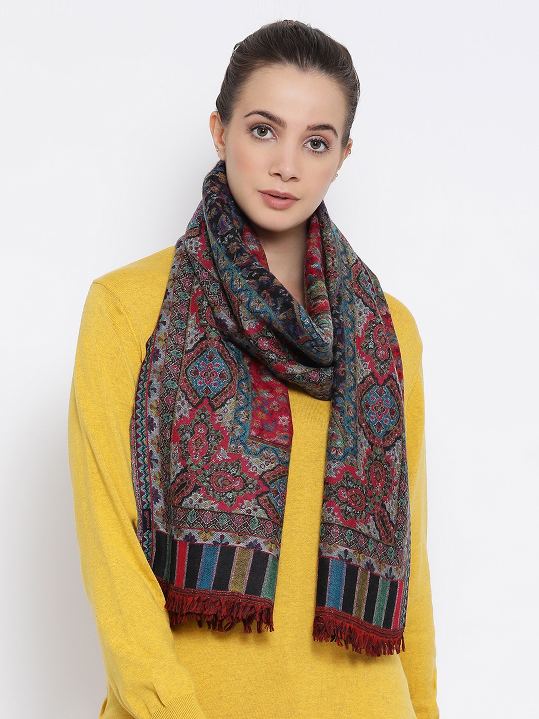 

SHINGORA Women Multicoloured Woven Design Stole, Multi