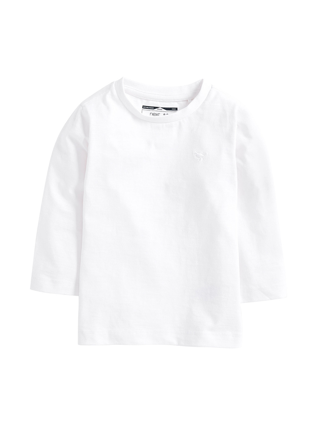 

next Boys White Solid Round Neck Pure Cotton T-shirt