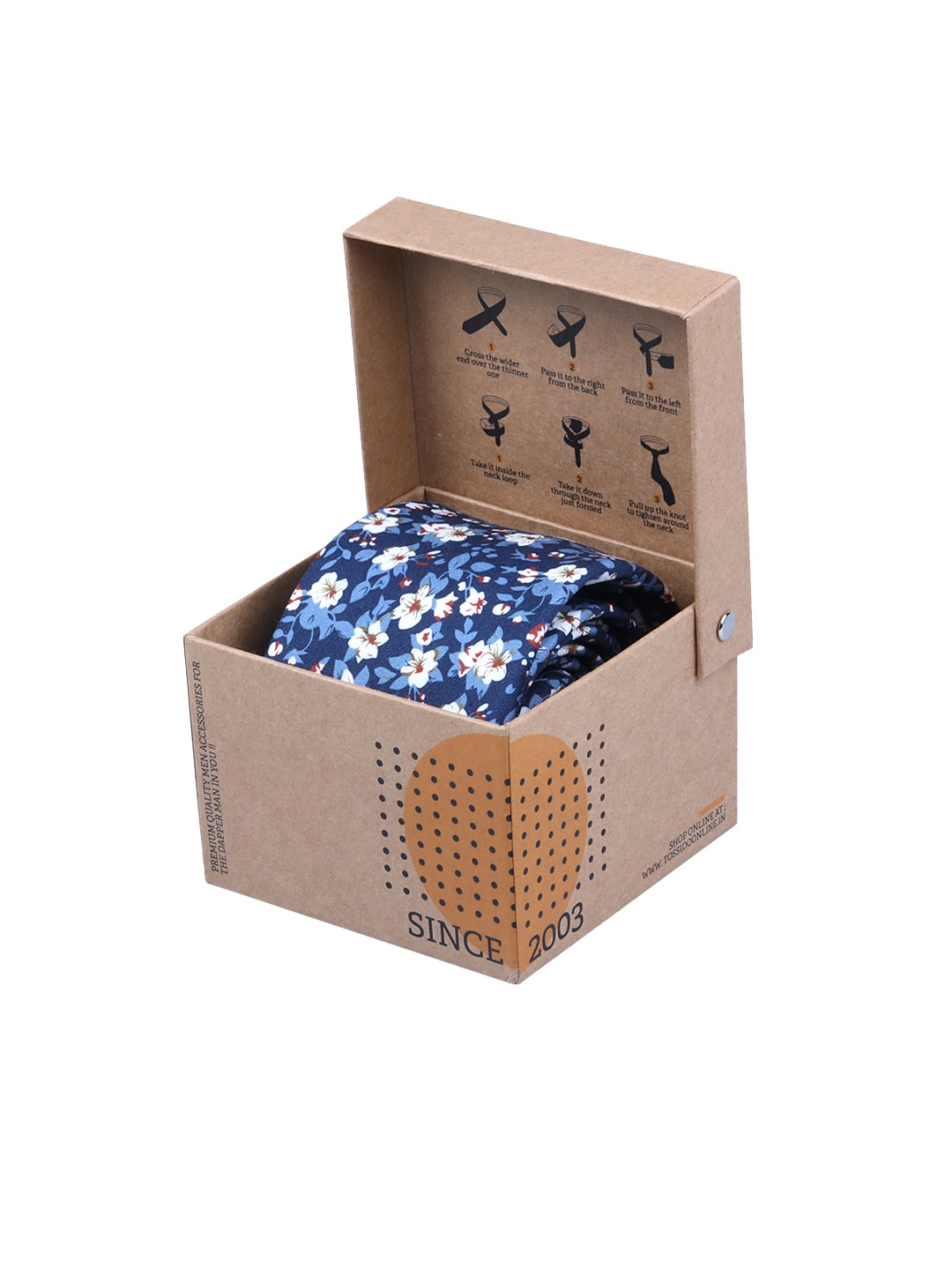 

Tossido Blue Printed Broad Tie