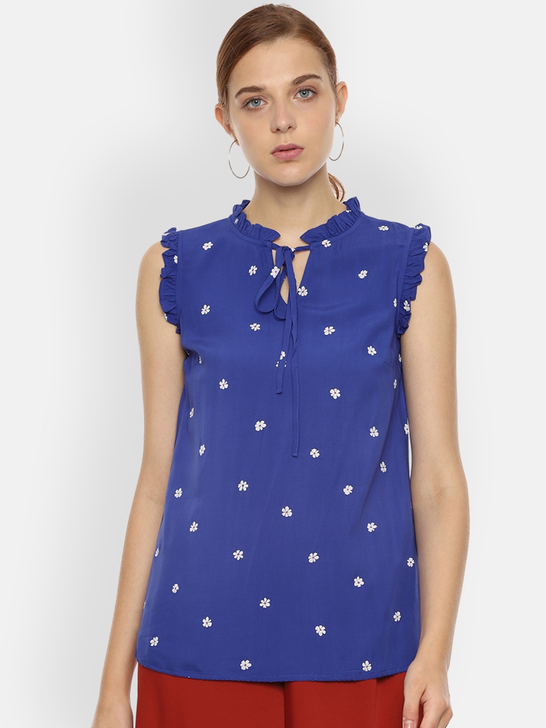 

Van Heusen Woman Blue Printed Top