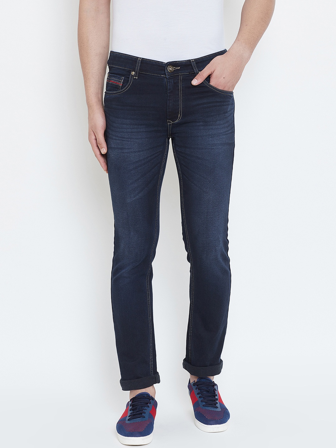 

Duke Men Blue Regular Fit Mid-Rise Clean Look Stretchable Jeans