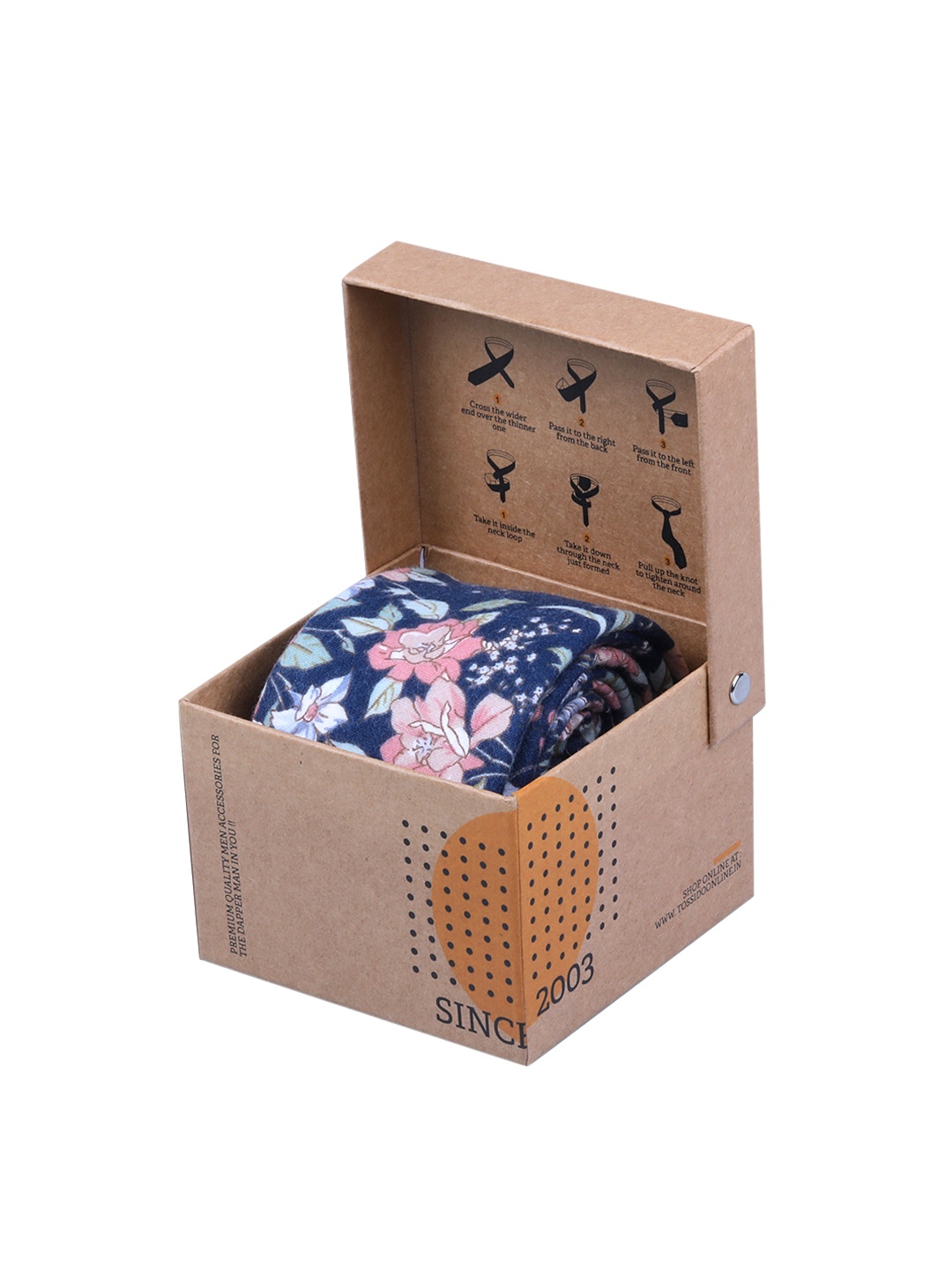 

Tossido Blue Printed Broad Tie