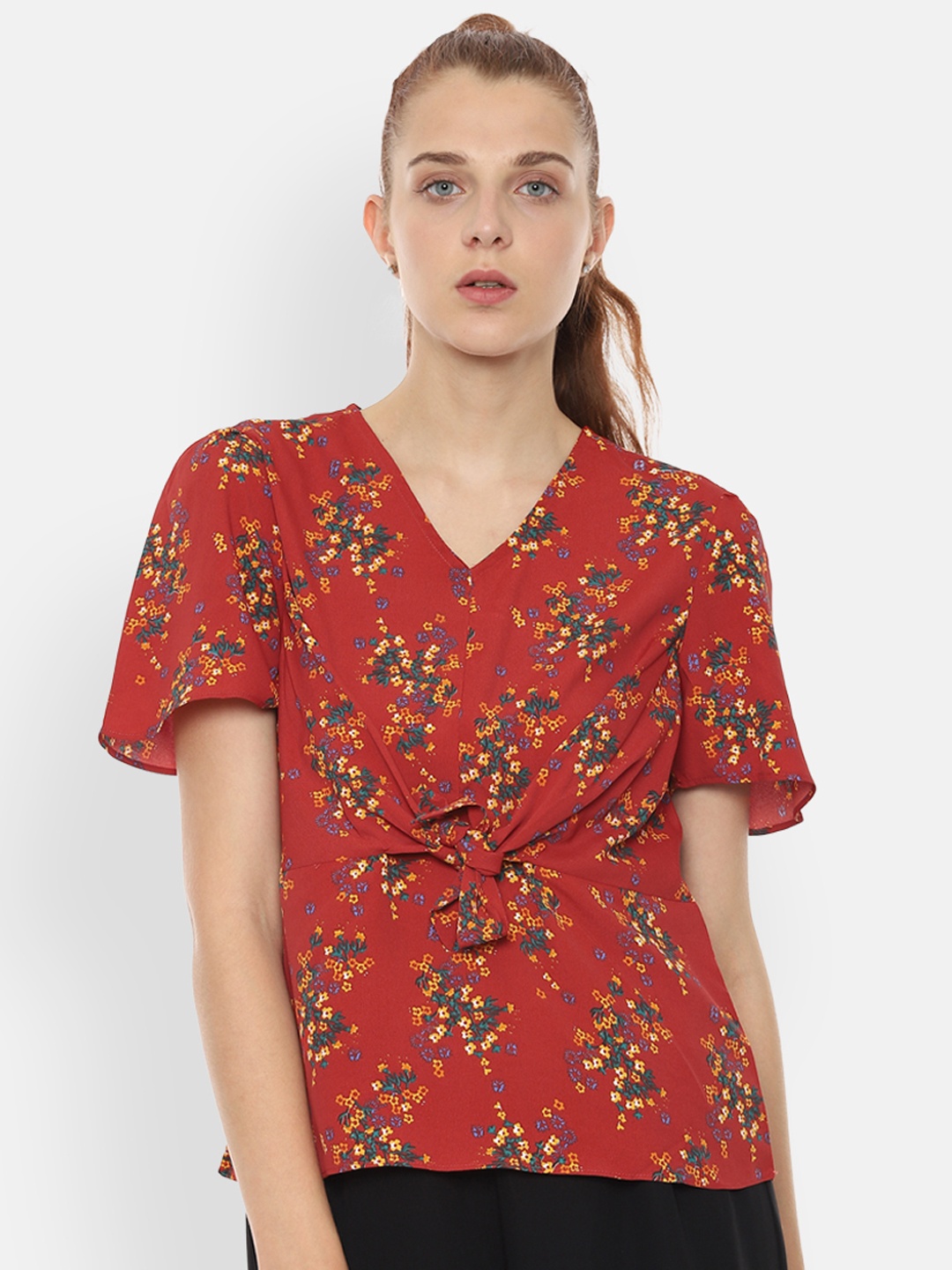 

Van Heusen Woman Red Printed Top