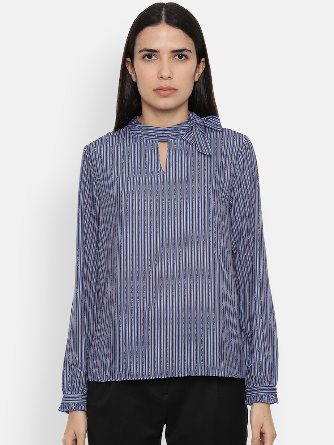 

Van Heusen Woman Women Blue Striped Top