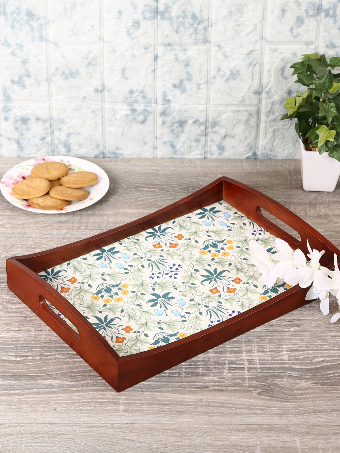 

Reinvention Factory Brown Printed Rectangle Tray