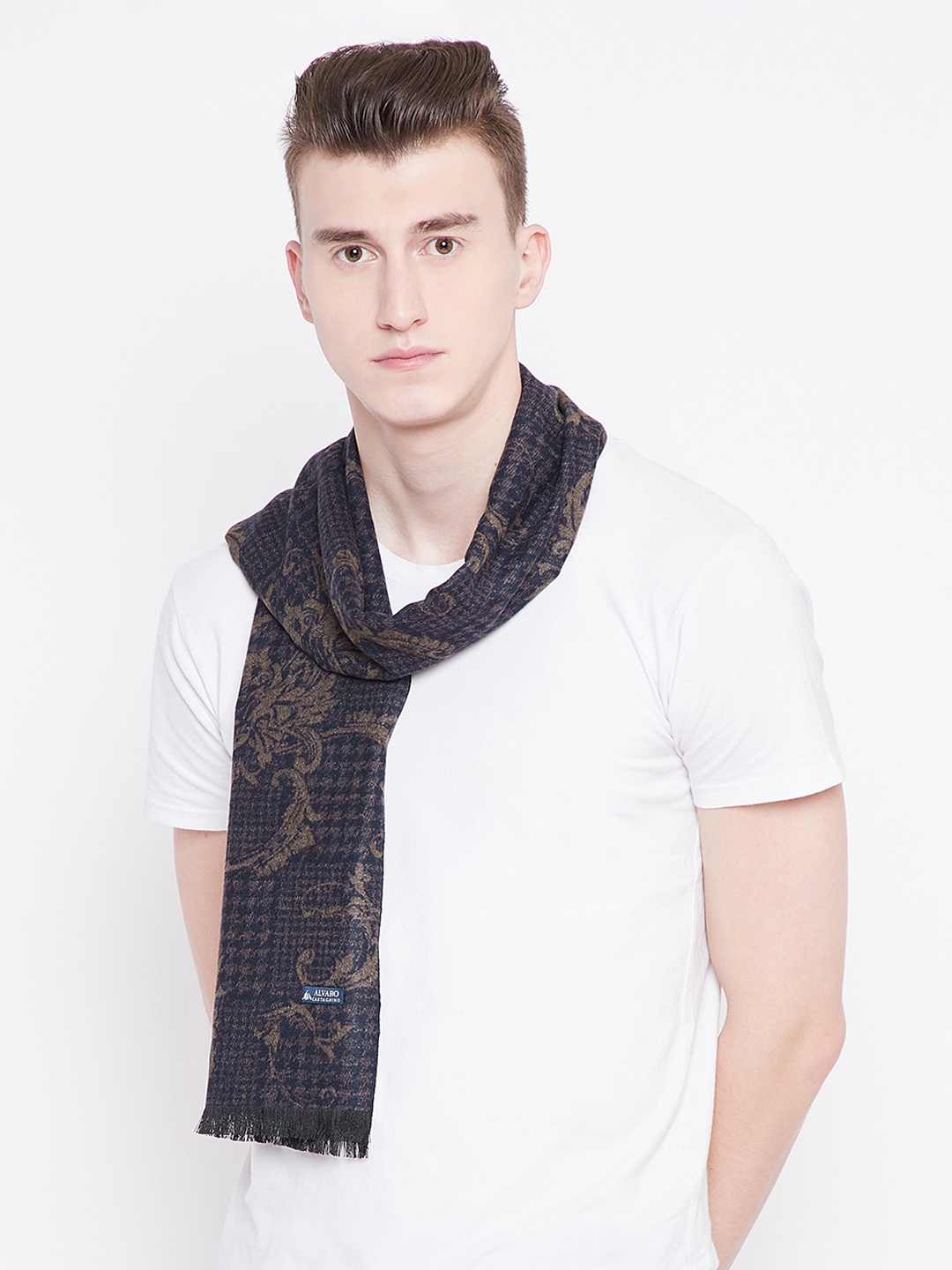 

Alvaro Castagnino Men Blue & Beige Printed Mufflers