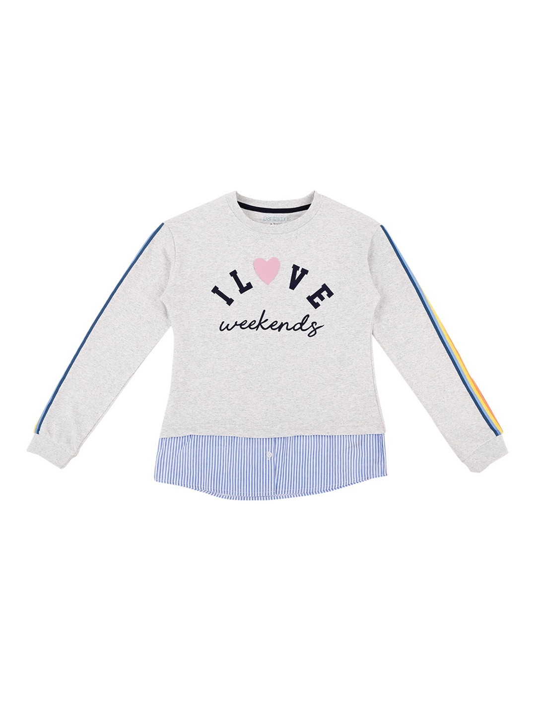 

Pantaloons Junior Girls Grey Printed Layered Top
