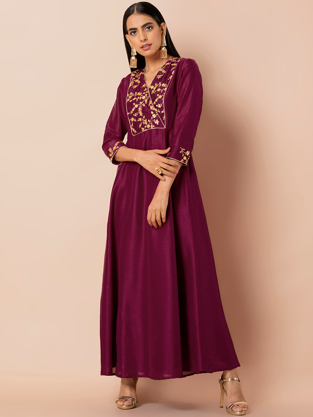 

INDYA Women Purple Embellished Tunic