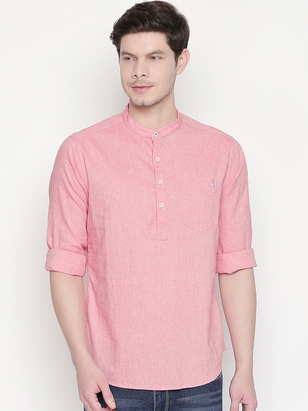 

Urban Ranger by pantaloons Men Coral Slim Fit Solid Casual Shirt