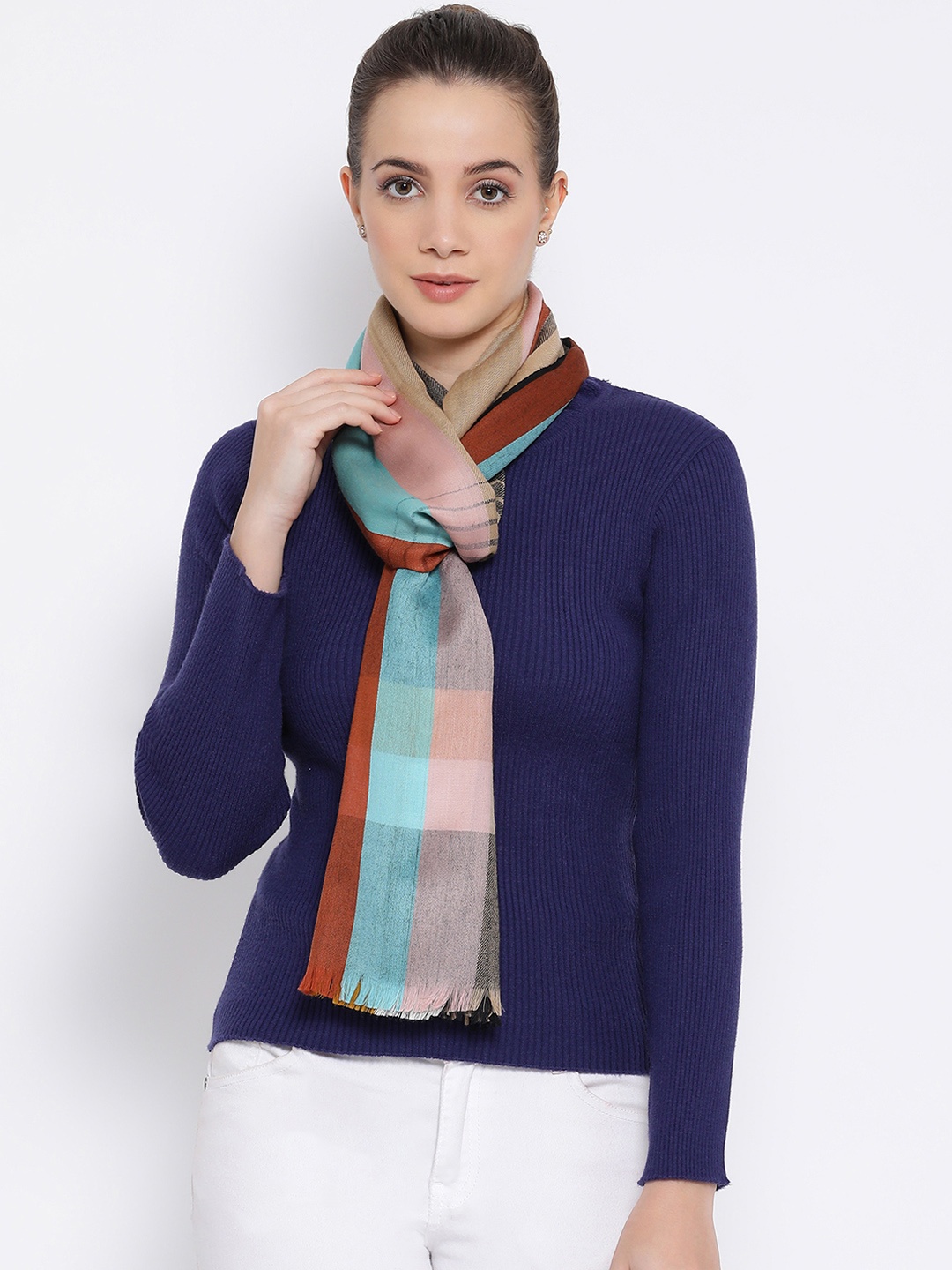 

SHINGORA Women Multicoloured Woven Design Stole, Multi