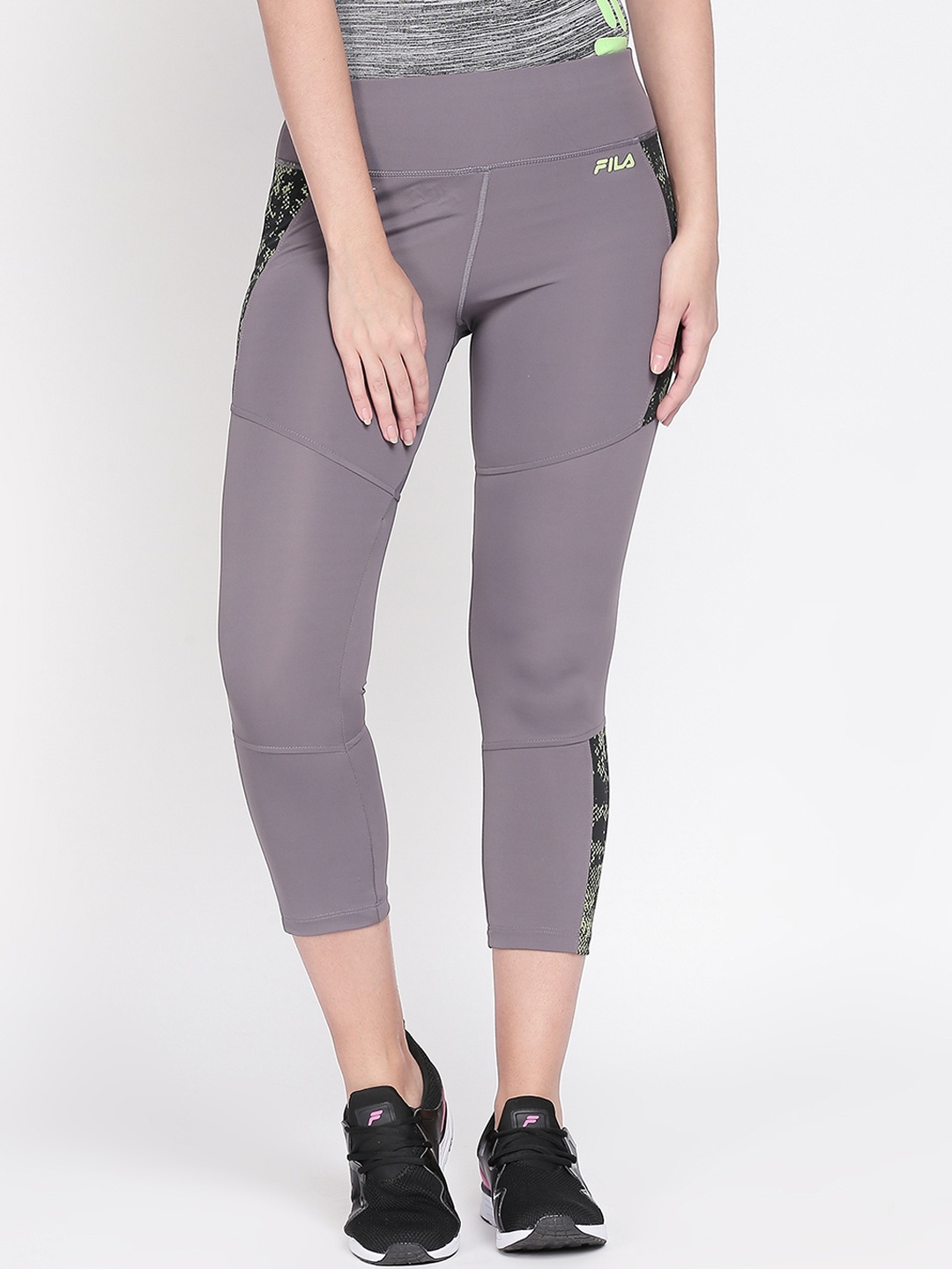 

FILA Women Grey Solid Tights