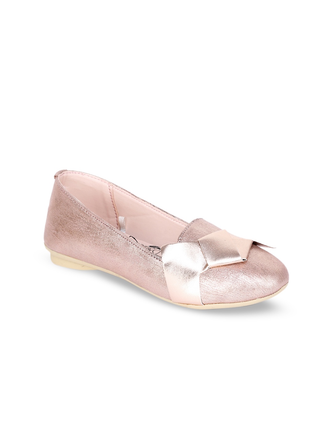 

toothless Girls Rose Gold Textured Ballerinas