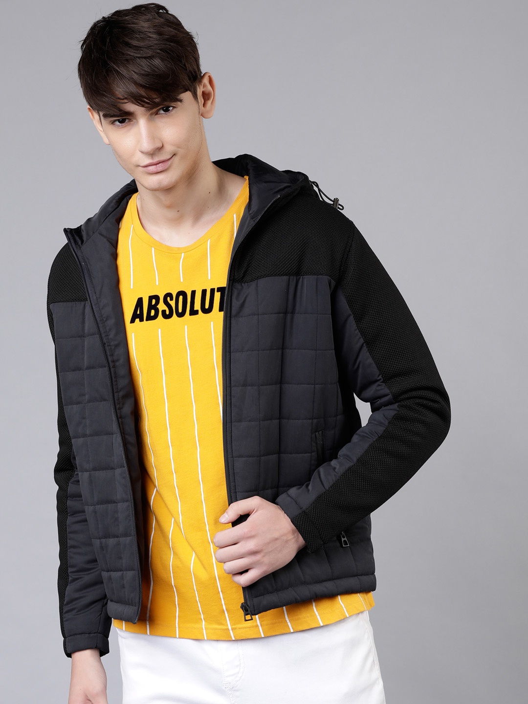 

LOCOMOTIVE Men Navy Blue Colourblocked Puffer Jacket