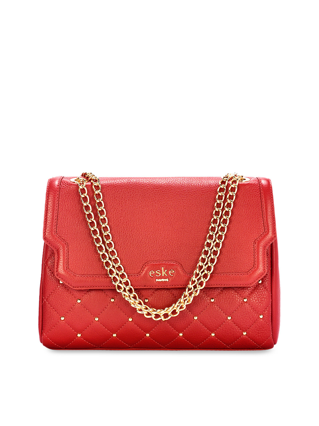 

Eske Red Embellished Quilted Shoulder Bag