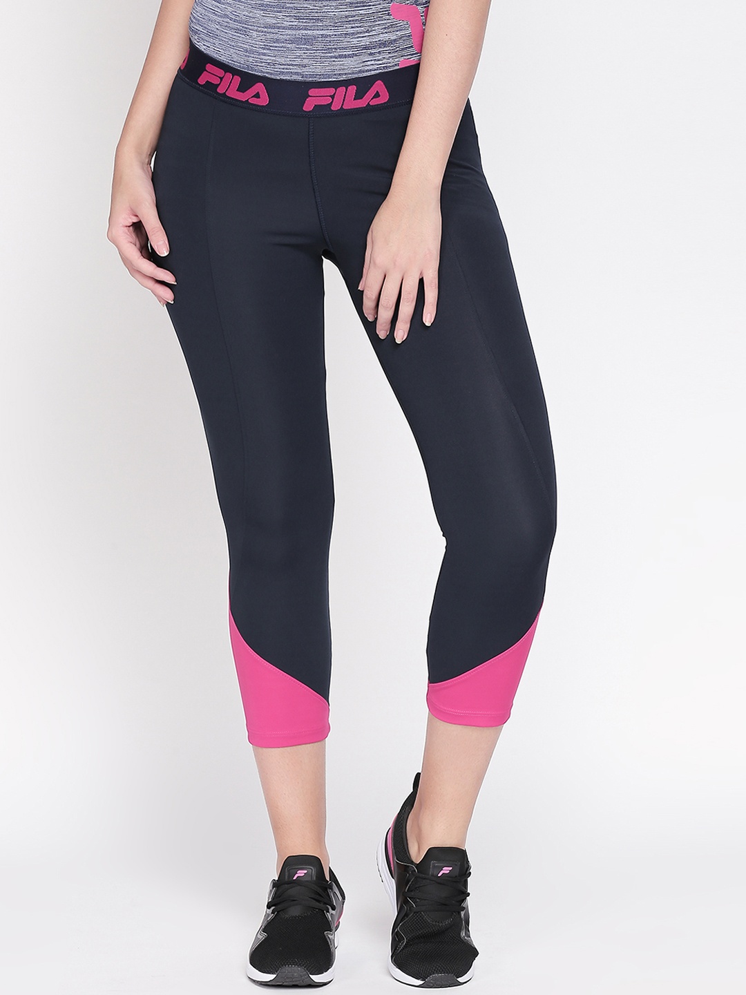 

FILA Women Blue Solid Tights
