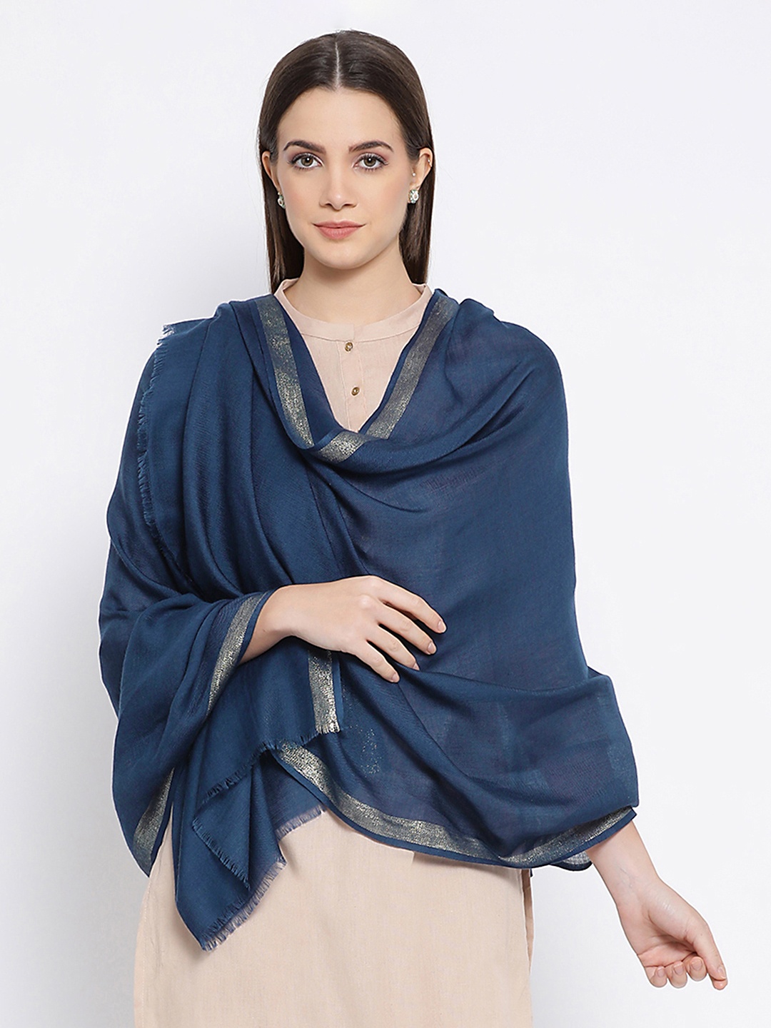 

SHINGORA Women Blue Solid Sustainable Stole