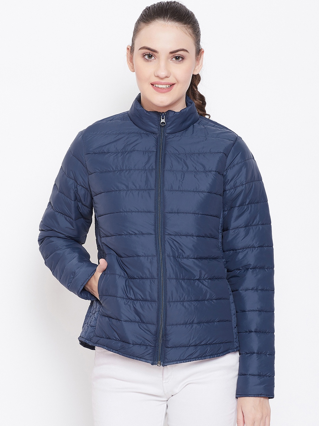 

PERFKT-U Women Blue Solid Lightweight Jacket