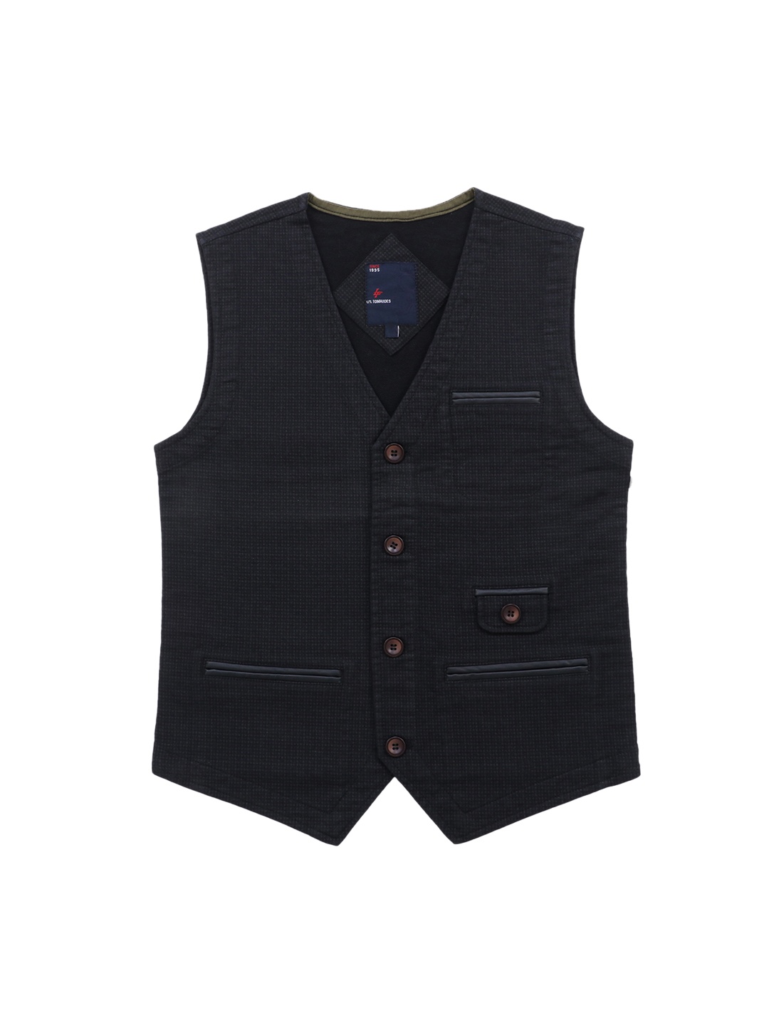 

Lil Tomatoes Boys Black Woven Design Waistcoat