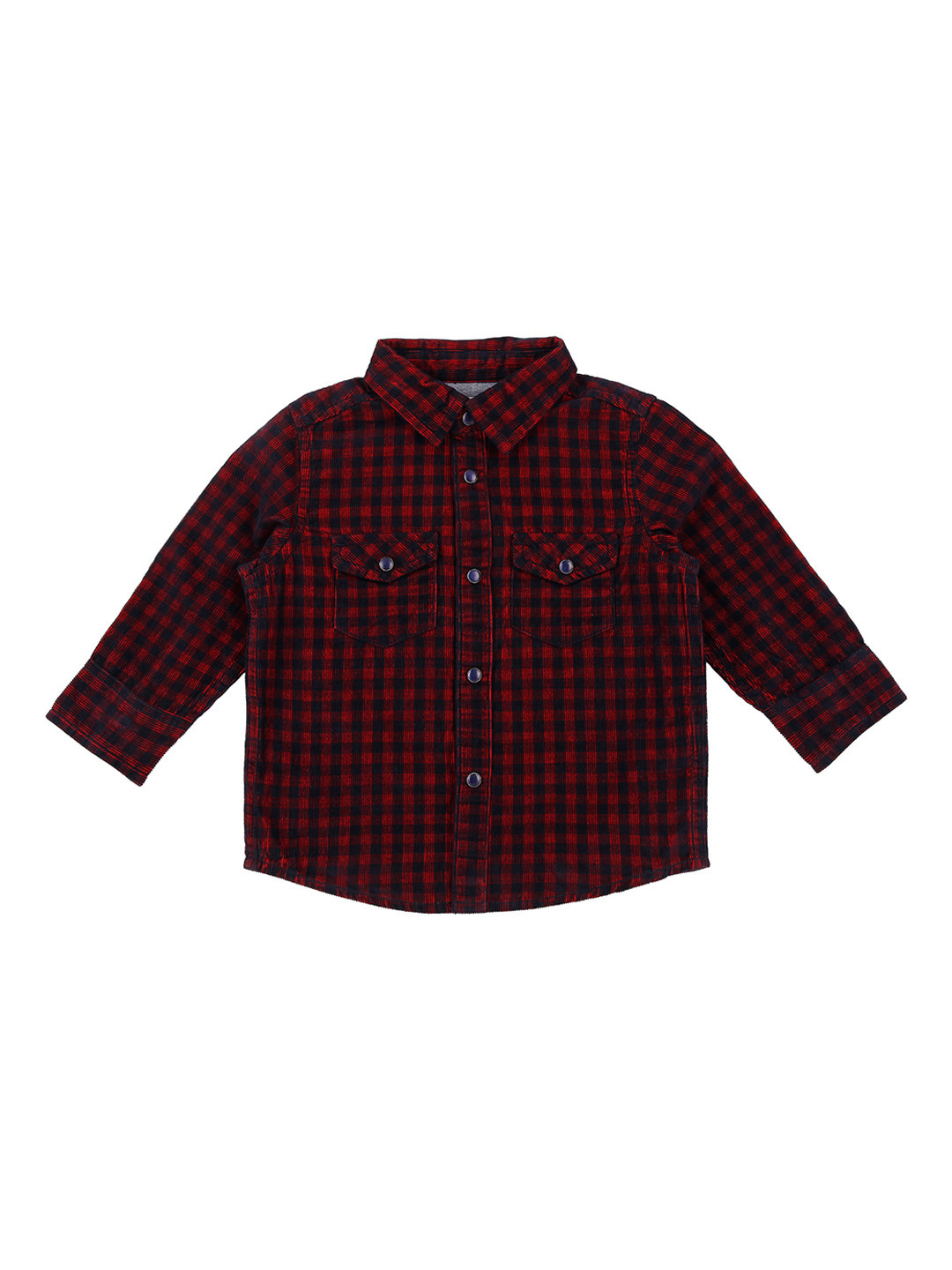 

Pantaloons Baby Boys Red & Black Regular Fit Checked Casual Shirt