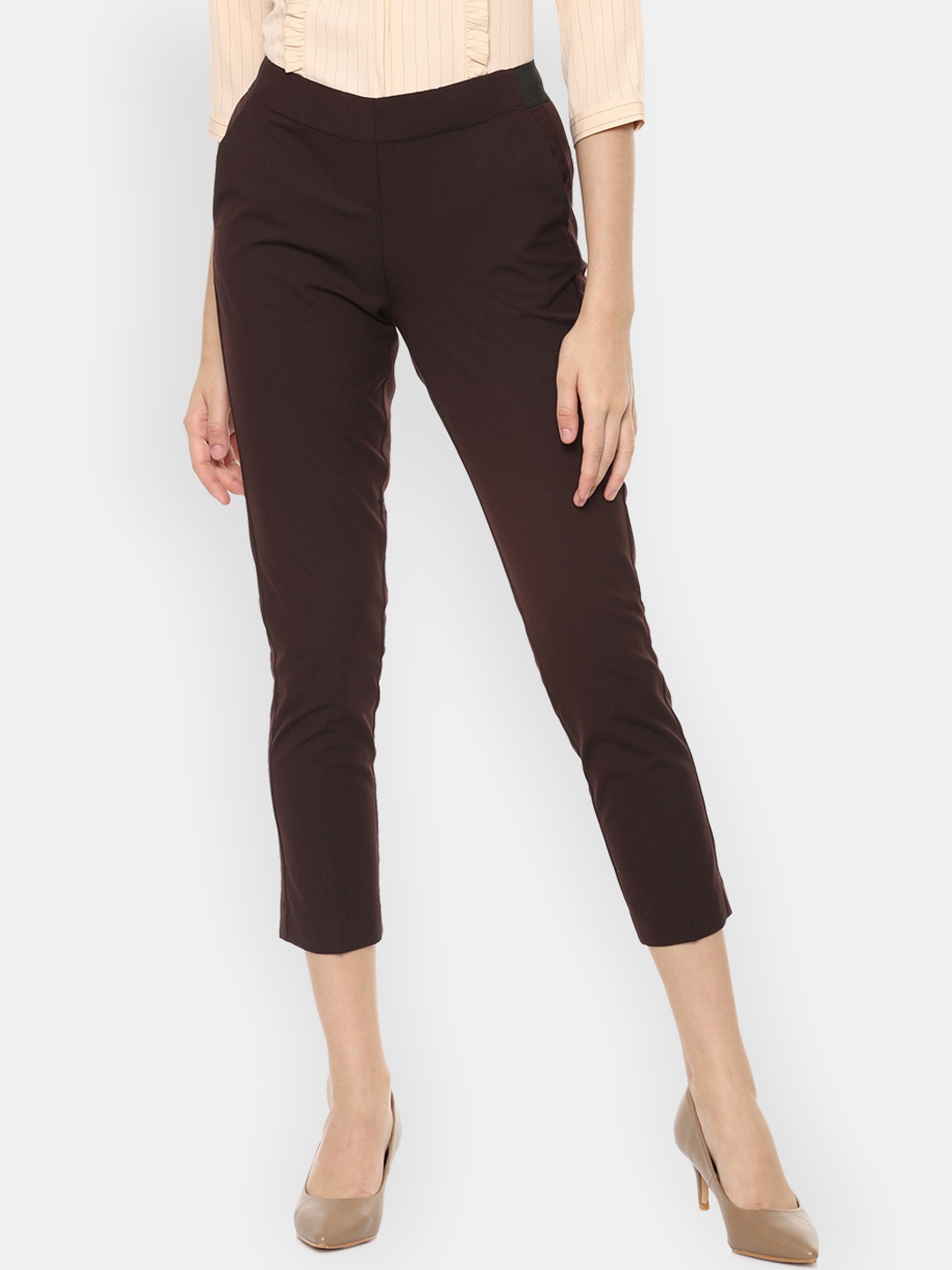 

Allen Solly Woman Brown Solid Formal Trousers