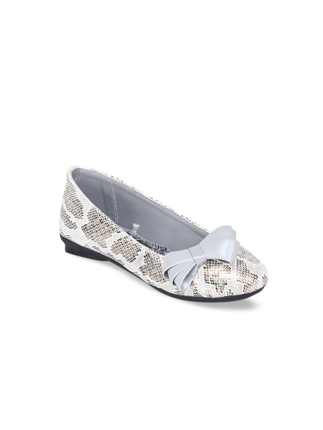 toothless Girls Grey Printed Ballerinas