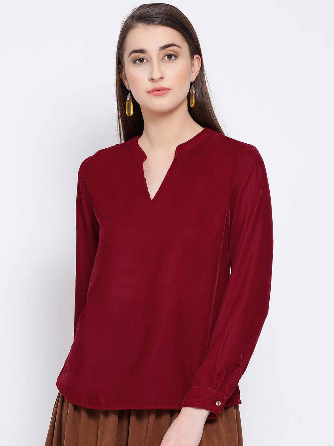 

Oxolloxo Women Maroon Solid Top