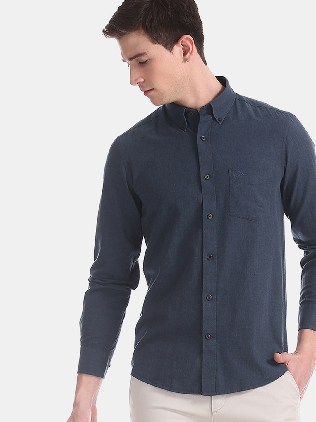 

Arrow Sport Men Navy Blue Slim Fit Solid Casual Shirt