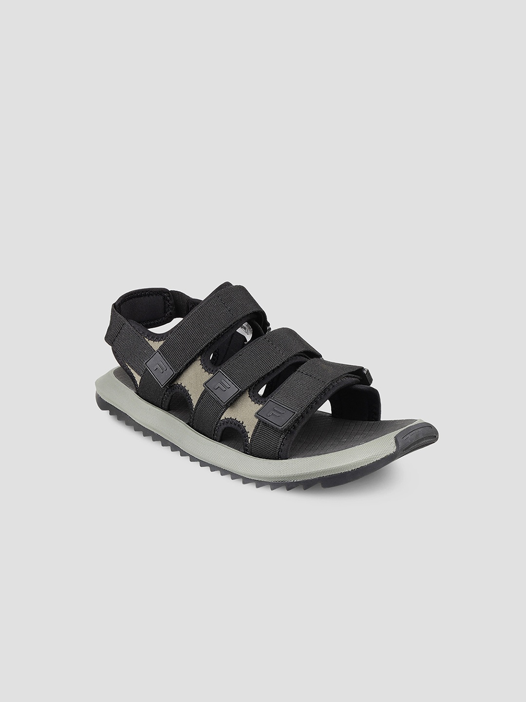 

FILA Men Black & Olive Green ERAZZO Tech Sports Sandals