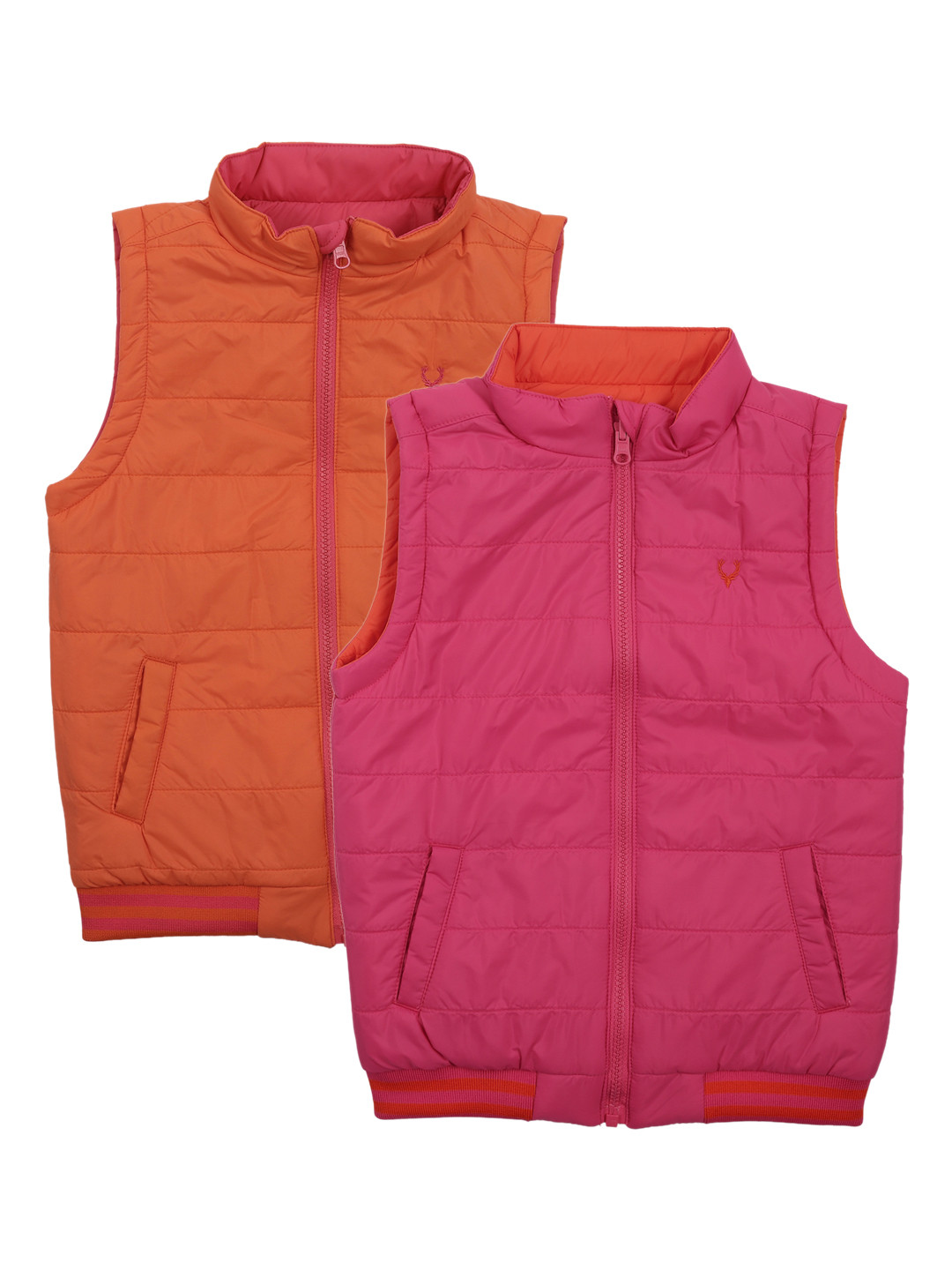 

Allen Solly Junior Girls Pink Solid Reversible Padded Jacket